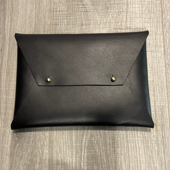 tribe alive Handbags - Clutch / Sml envelope in leather by tribe alive. NEW. Black with gold snaps.